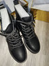 古奇天伦牛皮短靴女2025秋冬季新款女鞋子单靴马丁靴女英伦风加绒女靴子 黑色5585-1加绒 36 实拍图