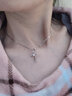 梦至尊s925银项链女十字架吊坠镶钻十字架盒子链锁骨链女友生日礼物 十字架单吊坠不配项链 实拍图