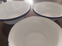 辉成绘通加厚搪瓷盆卷边盆怀旧老式饭盆汤盆绿饭碗搪瓷汤盆搪瓷卷边碗 16cm白色深型碗（加厚款） 实拍图