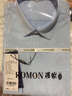 罗蒙（ROMON）翻领长袖衬衫男商务职业正装中青年纯色工装休闲蓝色衬衣男士上衣 蓝色+蓝色 39 实拍图