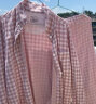 无印良品（MUJI）女式无侧缝双层纱织睡衣纯棉全棉FDA20C2S女士家居服套装睡衣长袖 粉红色格纹 S-M(160/84A) 实拍图