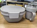 科罗恩（CNCrown）饭盒轻食便当盒微波炉加热上班族餐盒减脂沙拉盒沙拉碗外带 典雅灰+灰色燕麦杯 1700ml 实拍图