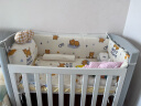 贝乐堡婴儿床床围栏宝宝儿童纯棉床品拼接床围软包防撞挡布可拆洗四面围 呼呼虎【四面围+床单】纯棉款 110*64cm 实拍图