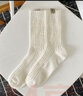 宝盖丁4双袜子男秋冬日系复古粗线中筒纯色篮球袜潮运动袜大码男袜棉袜 2白色+2黑色- 4双 均码 实拍图