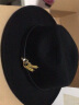 Mr DUCK手工超细羊毛帽子男英伦礼帽 黑色爵士帽女 绅士帽四季款藏族毡帽 MW186232-大边皇家黑（纯羊毛） XL(适合61cm以上，特大头围才拍) 实拍图