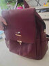 玫瑰袋鼠品牌轻奢旅游双肩包包女2026七夕时尚百搭真皮女士背包牛皮软 酒红色 实拍图