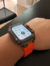 DRESSELF苹果手表表带apple iwatchS8/9/10/11ultra透明改装硅胶手表壳表带一体式壳 适用于苹果 透黑壳+橙表带+蝴蝶扣 41mm（s7/8/9） 实拍图