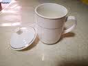 天城一品 陶瓷杯酒店宾馆会议白瓷茶杯办公室盖杯茶杯带盖杯喝水杯子定制 景式金边杯 实拍图