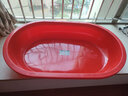恋恋吾居 洗澡盆成人家用超大号浴桶儿童宝浴盆宠物长形椭圆加厚水产养殖 红色 1米加厚长盆(高度18cm) 实拍图