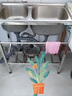 水贞加厚水槽带支架厨房不锈钢双槽洗菜盆洗碗池水盆家用洗碗槽洗菜池 普通72*38方支架基础款 实拍图