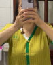 XEHCI夏季薄款镂空冰丝针织衫女宽松撞色外套短袖上衣女 黄色 #L(建议106-119斤) 实拍图