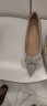 百丽定制高跟鞋女2023新商场同款水晶婚鞋单鞋BDAB8AQ3 6.5cm银色-标准 37 晒单实拍图