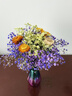 爱满（AIMAN）满天星天然干花花束ins网红生日 新房装饰摆件风干真插花家居摆设 紫色满天星+黄水晶+5支小雏菊  【带M款花瓶】 实拍图