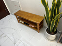 家逸（JIAYI）实木换鞋凳多层鞋柜鞋橱门口玄关防尘穿鞋凳门厅柜入户家用 100cm柚木色双层款 实拍图