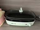 奥克斯（AUX） 烤肉火锅两用鸳鸯电烧烤炉烤盘家用室内无烟涮烤一体烤鱼烤串机煎蛋多功能料理锅可替换盘可拆洗 椰奶白/火锅+煎烤盘【双盘可替换】 实拍图