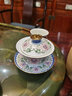 容山堂京韵盖碗茶杯陶瓷大号珐琅彩绘三才青花泡茶碗功夫茶具配件 陶瓷珐琅彩盖碗-白莲花 实拍图