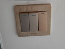 7M国际电工 86型暗装开关插座拉丝金色单开双控带插座墙壁家用开关面板 一开双控 实拍图