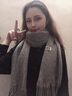 莱维森 围巾女长款披肩秋冬季学生情侣仿羊绒流苏保暖拼色围脖节日礼盒 双色贴标灰+绿 普通装 实拍图