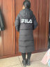 FILA斐乐官方女士长款羽绒服冬季休闲简约连帽加厚大衣女装外套 正黑色-BK 160/80A/S 实拍图