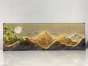 墨派客厅装饰画现代简约沙发背景墙壁画背有靠山超大尺寸横幅山水挂画 旭日雪山 150x50(适合1.8米沙发)镶钻画 实拍图