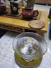 容山堂华璃 镶锡玻璃盖碗茶杯 耐热加厚三才茶碗大号泡茶功夫茶具 镶锡锤纹玻璃三才盖碗-梅花 实拍图
