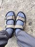 回力凉鞋男2025冬季男士运动休闲户外轻便软底外穿沙滩鞋透气防滑鞋子 灰色-皮 41 实拍图