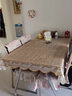 迪雅芝欧式桌布防水免手洗用PVC餐桌茶几长方形烫金塑料台布 长方形烫金玫瑰花语120宽*160长 实拍图