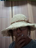 斯普琳遮阳帽子女夏天韩版潮海边防晒帽可折叠太阳帽渔夫帽大沿草帽编织 森女系米色 实拍图
