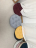 南柯一梦 坐垫帆布垫加厚榻榻米屁股垫地上透气学生圆形座垫蒲团垫夏 棕白圆形 中号 宽45cm厚9-10cm 实拍图
