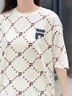 FILA FUSION 斐乐潮牌女子针织连衣裙夏新款宽松潮流运动裙子 仿古白-IV（宽松版型） XS 155/76A 实拍图