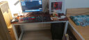 福红龙【现货秒发】电脑桌台式家用现代简约写字桌办公学习简易书桌 柚木色+白架 长140*宽60*高73 实拍图