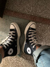 匡威（Converse）帆布鞋男鞋女鞋2025新款夏季1970S三星标经典高帮运动鞋休闲鞋 1970S黑色高帮162050C 36 实拍图