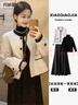 玛娇媚（Majiaomei）连衣裙女装套装新款2025年春秋小个子小香风西装外套打底衫裙子女 外套+裙子+打底衫 M 实拍图