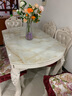 美景（MEIJING）餐桌实木餐桌椅组合可折叠伸缩小户型欧式大理石吃饭桌子家用圆桌 1.35米一桌六椅 实拍图