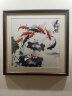 紫腾随轩年年有鱼餐厅装饰画新中式九鱼图荷花客厅饭厅挂画卧室壁画 图2 50*50cm红木色实木框 实拍图