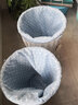 金柳 脏衣篮收纳篮藤编脏衣服收纳筐衣篓 储物箱玩具桶 白色筐体+浅蓝色里布 大号 口宽38-高48 实拍图