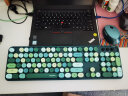 摩天手（Mofii） sweet无线键盘鼠标套装女生可爱笔记本电脑办公打字机械手感键盘复古圆键帽无限键盘 墨绿仙踪+鼠标垫 实拍图