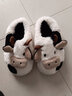 细细条 全包跟可爱小奶牛棉拖鞋男女冬季情侣室内保暖毛绒绒软底居家鞋 全包跟款白色 40-41 （适合39-40的脚） 实拍图