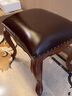罗慕蒂森 欧式实木梳妆凳美式化妆台凳子真皮简约钢琴凳软包坐面凳子 褐色 实拍图