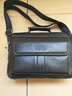 吉旺纯头层牛皮单肩包斜挎包真皮休闲商务公文包手提包大容量男士包包 黑色 实拍图
