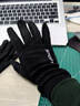 瑞狮龙 麂皮绒手套加绒保暖秋冬季男女士触屏防滑运动外卖骑行开车手套 黑色 男士码（高弹力） 实拍图