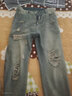 衣然呈品美式黄泥染破洞水洗牛仔裤男士潮牌宽松直筒高街秋冬新款休闲裤子 黄泥染 M【建议95-105斤】 实拍图