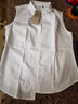 路施南高端无袖衬衫女士白色秋季韩版修身OL职业圆领纯棉衬衣打底衫上衣 白色常规圆领 L128 XL 实拍图