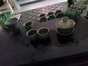 鸿冠秘窑茶具套装陶瓷茶道哥窑冰裂开片茶具整套茶壶盖碗茶杯家用办公 03款：14件墨绿秘窑（豪华组） 实拍图