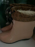 回力雨鞋女士款保暖时尚雨水鞋靴防水不易滑加绒加棉HL523卡其38码 实拍图