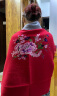 继方（JIFANG）空调披肩围巾两用女秋冬季刺绣加厚带袖斗篷妈妈外套婚礼旗袍外搭 红色 晒单实拍图