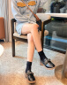 森达（SENDA）甜美乐福鞋女秋季新款商场同款时尚学院真皮厚底单鞋SKC01AA3 黑色 36 实拍图