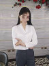 伊娅莎职业长袖衬衫女V领雪纺衫缎面气质打底商务正装美容珠宝店工作服 单件白色衬衫 XL（建议110-125斤） 晒单实拍图
