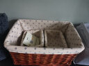 金柳 桌面收纳筐盒藤编手工收纳篮衣物筐化妆品收纳盒 柳、藤、草编 棕色磨光 一套（3个小号+1个中号+1个大号） 实拍图