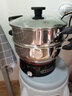 惠当家（Hui Dang Jia）电锅电热锅电炒锅一体多功能锅电蒸锅电煮锅电火锅定时加厚不锈钢锅炒菜家用多用途锅 【304不锈钢】30cm一锅双笼(定时款) 实拍图